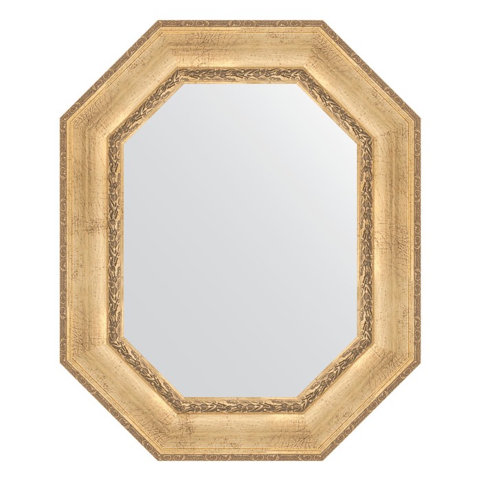 Зеркало в багетной раме, состаренное серебро с орнаментом 120 мм, 67x82 см