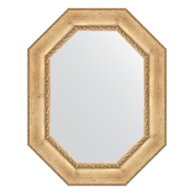 Зеркало в багетной раме, состаренное серебро с орнаментом 120 мм, 72x92 см