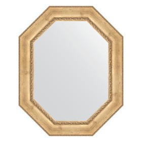 Зеркало в багетной раме, состаренное серебро с орнаментом 120 мм, 82x102 см