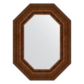 Зеркало в багетной раме, состаренная бронза с орнаментом 120 мм, 62x82 см