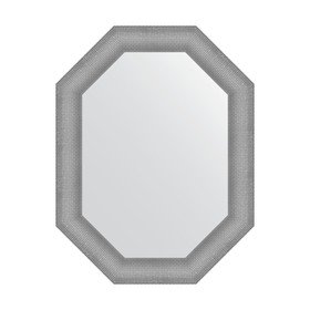 Зеркало в багетной раме, серебряная кольчуга 88 мм, 66x86 см