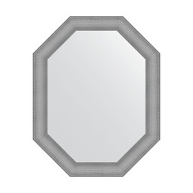 Зеркало в багетной раме, серебряная кольчуга 88 мм, 76x96 см