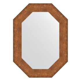 Зеркало в багетной раме, медная кольчуга 88 мм, 56x76 см
