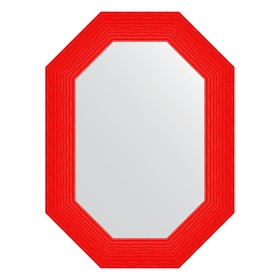 Зеркало в багетной раме, красная волна 89 мм, 56x76 см