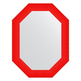 Зеркало в багетной раме, красная волна 89 мм, 66x86 см