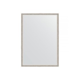 Зеркало в багетной раме, витое серебро 28 мм, 48х68 см