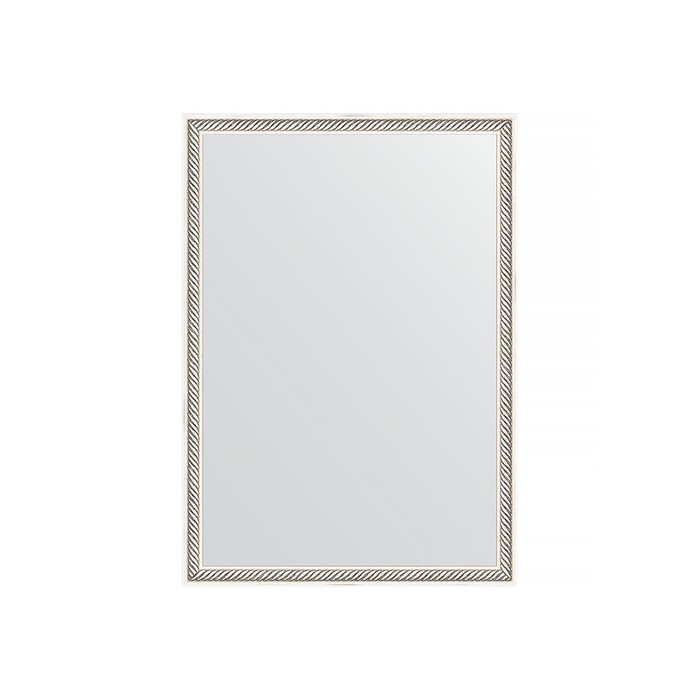 Зеркало в багетной раме, витое серебро 28 мм, 48х68 см - Фото 1