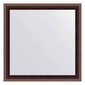 Зеркало в багетной раме, махагон с орнаментом 50 мм, 63 x 63 см