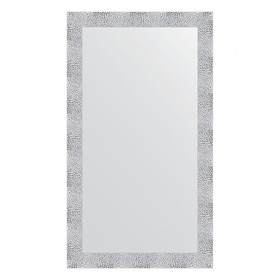 Зеркало в багетной раме, чеканка белая 70 мм, 66 x 116 см