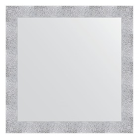 Зеркало в багетной раме, чеканка белая 70 мм, 76 x 76 см