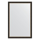 Зеркало с фацетом в багетной раме, черное дерево с золотом 71 мм, 114x174 см - фото 295370375