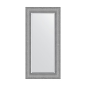 Зеркало с фацетом в багетной раме, серебряная кольчуга 88 мм, 57x117 см