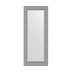 Зеркало с фацетом в багетной раме, серебряная кольчуга 88 мм, 57x137 см