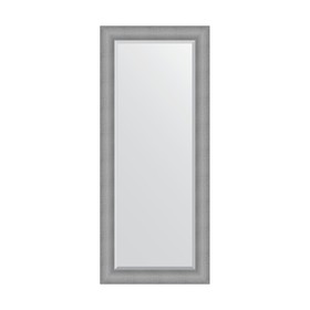 Зеркало с фацетом в багетной раме, серебряная кольчуга 88 мм, 67x157 см