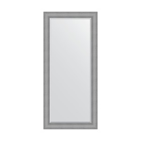 Зеркало с фацетом в багетной раме, серебряная кольчуга 88 мм, 77x167 см