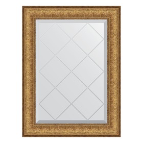 Зеркало с гравировкой в багетной раме, медный эльдорадо 73 мм, 54x71 см