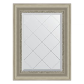 Зеркало с гравировкой в багетной раме, хамелеон 88 мм, 56x74 см