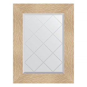 Зеркало с гравировкой в багетной раме, золотые дюны 90 мм, 56x74 см