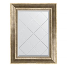 Зеркало с гравировкой в багетной раме, серебряный акведук 93 мм, 57x75 см