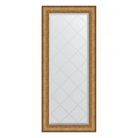 Зеркало с гравировкой в багетной раме, медный эльдорадо 73 мм, 54x123 см