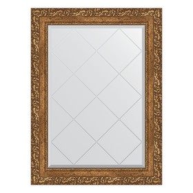 Зеркало с гравировкой в багетной раме, виньетка бронзовая 85 мм, 65x87 см