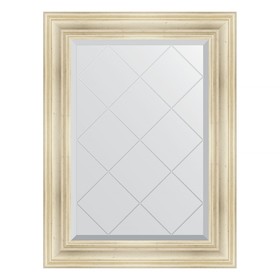 Зеркало с гравировкой в багетной раме, травленое серебро 99 мм, 69x91 см