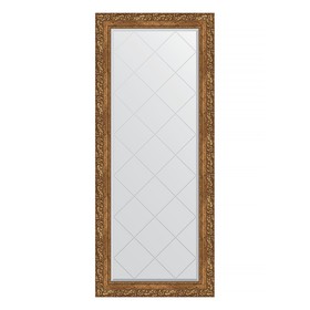 Зеркало с гравировкой в багетной раме, виньетка бронзовая 85 мм, 65x155 см