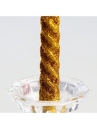 Набор свечей витых, 1.5×15 см, 2 шт., блёстки, золото - Фото 4