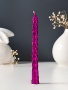 Набор свечей витых, 1.5×15 см, 2 шт., блестки, сиреневый - Фото 3