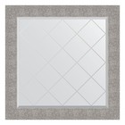 Зеркало с гравировкой в багетной раме, чеканка серебряная 90 мм, 86×86 см - Фото 1