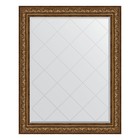 Зеркало с гравировкой в багетной раме, виньетка состаренная бронза 109 мм, 100x125 см - фото 308633384