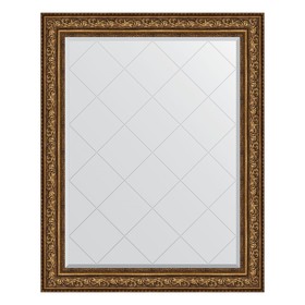 Зеркало с гравировкой в багетной раме, виньетка состаренная бронза 109 мм, 100x125 см