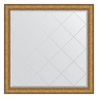 Зеркало с гравировкой в багетной раме, медный эльдорадо 73 мм, 104x104 см - фото 295372051