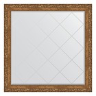 Зеркало с гравировкой в багетной раме, виньетка бронзовая 85 мм, 105x105 см - фото 295372071
