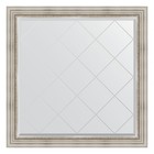 Зеркало с гравировкой в багетной раме, римское серебро 88 мм, 106x106 см - фото 295372087