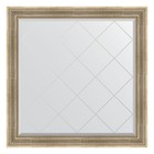 Зеркало с гравировкой в багетной раме, серебряный акведук 93 мм, 107x107 см - фото 295372107