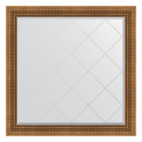 Зеркало с гравировкой в багетной раме, бронзовый акведук 93 мм, 107x107 см