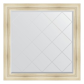Зеркало с гравировкой в багетной раме, травленое серебро 99 мм, 109x109 см