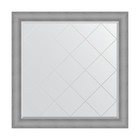 Зеркало с гравировкой в багетной раме, серебряная кольчуга 88 мм, 107x107 см - фото 295372479