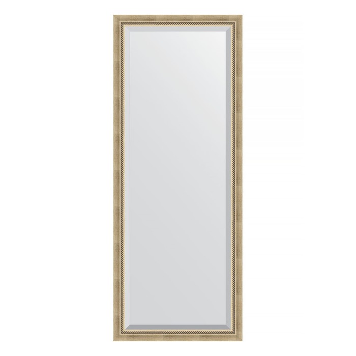Зеркало напольное с фацетом в багетной раме, состаренное серебро с плетением 70 мм, 78x198 см   7527 - Фото 1