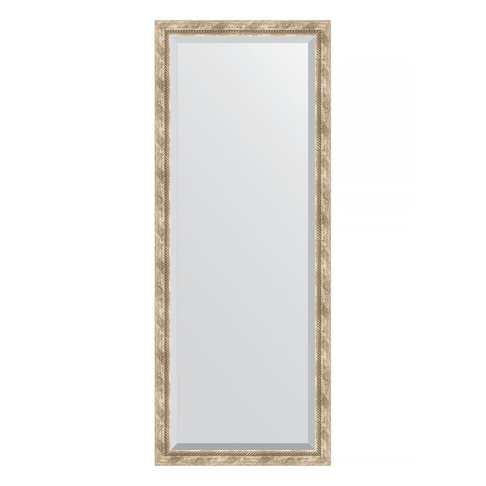 Зеркало напольное с фацетом в багетной раме, прованс с плетением 70 мм, 78x198 см