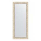 Зеркало напольное с фацетом в багетной раме, виньетка серебро 109 мм, 85x205 см - Фото 1