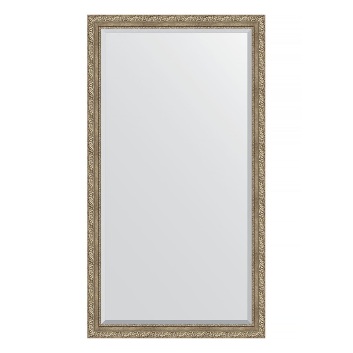 Зеркало напольное с фацетом в багетной раме, виньетка античное серебро 85 мм, 110x200 см