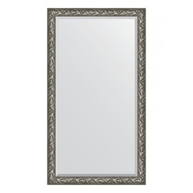 Зеркало напольное с фацетом в багетной раме, византия серебро 99 мм, 114x203 см