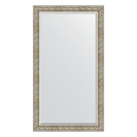Зеркало напольное с фацетом в багетной раме, барокко серебро 106 мм, 115x205 см