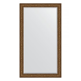 Зеркало напольное с фацетом в багетной раме, виньетка состаренная бронза 109 мм, 115x205 см   752724