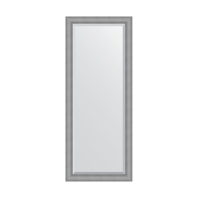 Зеркало напольное с фацетом  в багетной раме, серебряная кольчуга 88 мм, 82x202 см