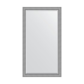 Зеркало напольное с фацетом  в багетной раме, серебряная кольчуга 88 мм, 112x202 см