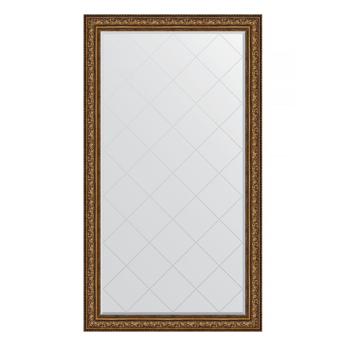 Зеркало напольное с гравировкой в багетной раме, виньетка состаренная бронза 109 мм, 115x205 см   75 - Фото 1