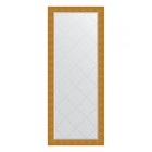 Зеркало напольное с гравировкой в багетной раме, чеканка золотая 90 мм, 81x201 см - Фото 1
